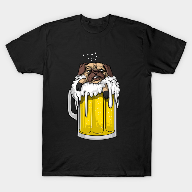 Funny Pug Dog Drinking Mug Of Beer Pet